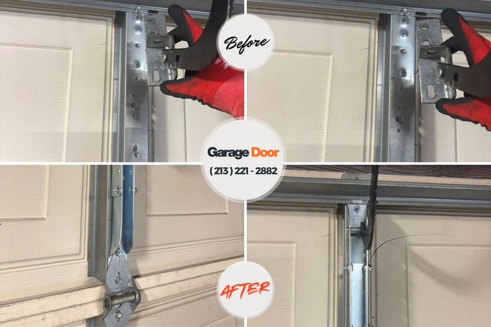 Before and after: garage door repair Cheswold, DE